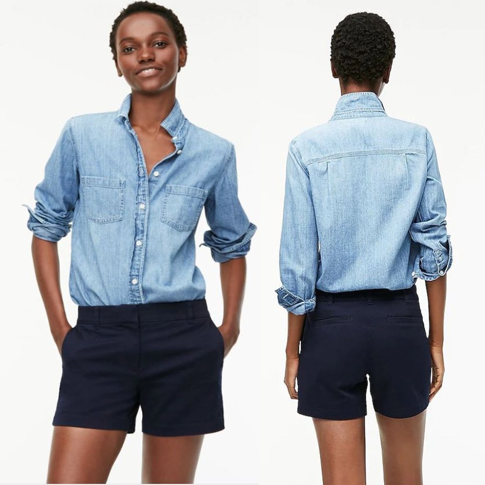 NWT J.Crew navy 5'' stretch chino shorts H5807